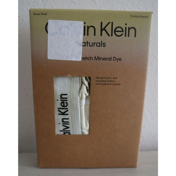 Calvin Klein Men's Sz Medium Shell/Beige Cotton Stretch Mineral Dye Boxer Briefs - Picture 3 of 6